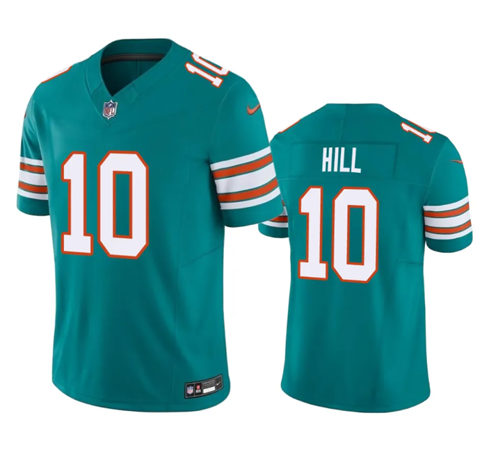 Men's Miami Dolphins #10 Tyreek Hill Aqua 2023 F.U.S.E Vapor Limited Stitched Football Jersey Men's Miami Dolphins #10 Tyreek Hill Aqua 2023 F.U.S.E Vapor Limited Stitched Football Jersey