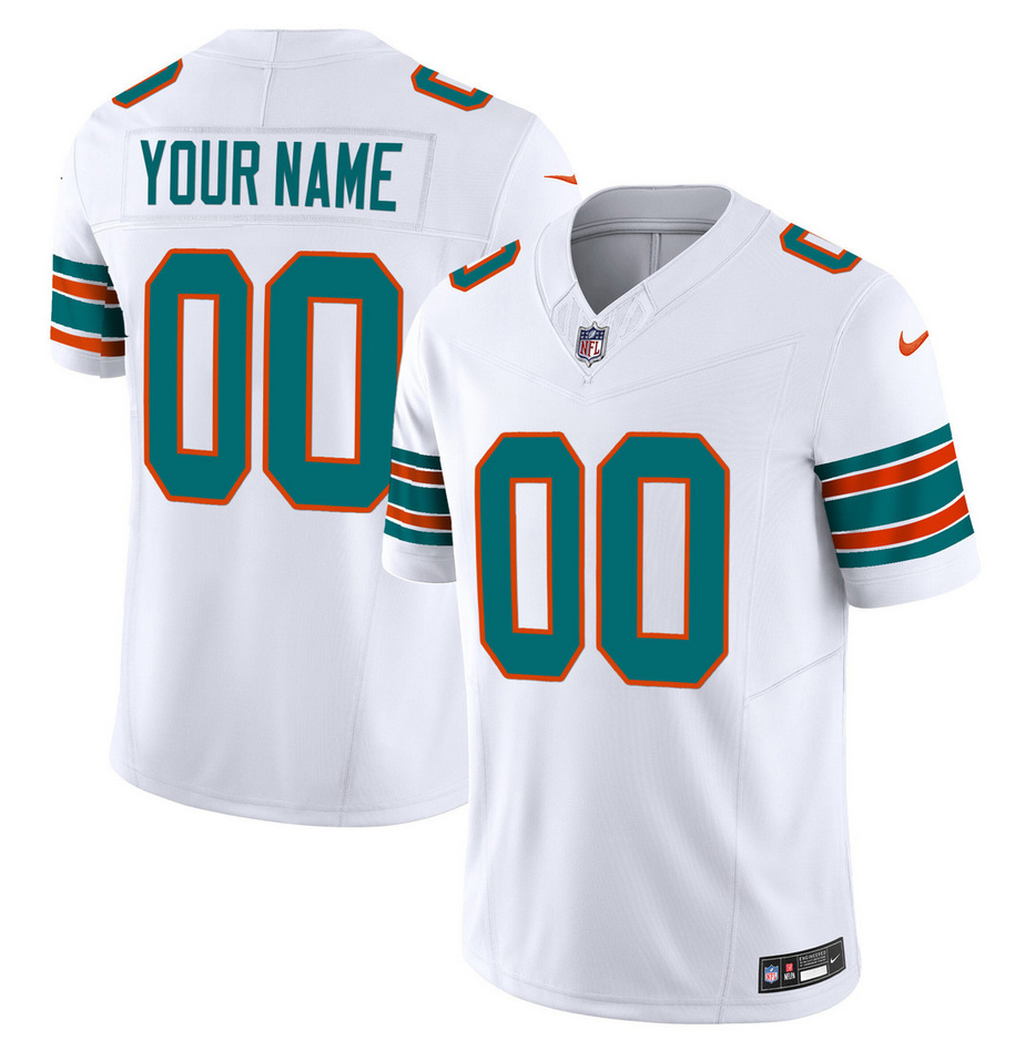 Men's Miami Dolphins Active Player Custom White 2023 F.U.S.E Alternate Vapor Untouchable Limited Stitched Football Jersey Men's Miami Dolphins Active Player Custom White 2023 F.U.S.E Alternate Vapor Untouchable Limited Stitched Football Jersey