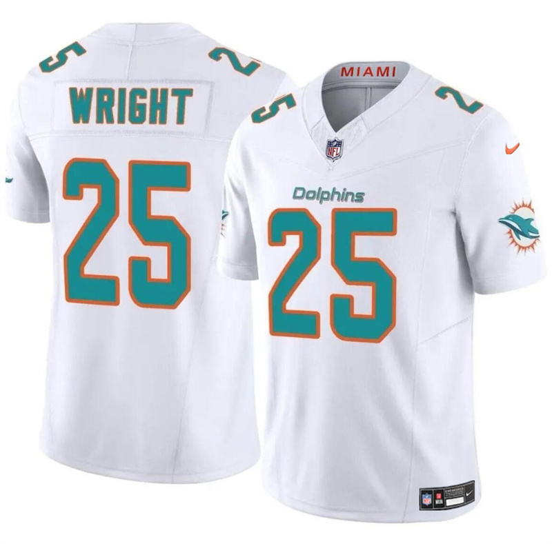 Men's Miami Dolphins #25 Jaylen Wright White 2024 F.U.S.E Vapor Limited Stitched Football Jersey Men's Miami Dolphins #25 Jaylen Wright White 2024 F.U.S.E Vapor Limited Stitched Football Jersey
