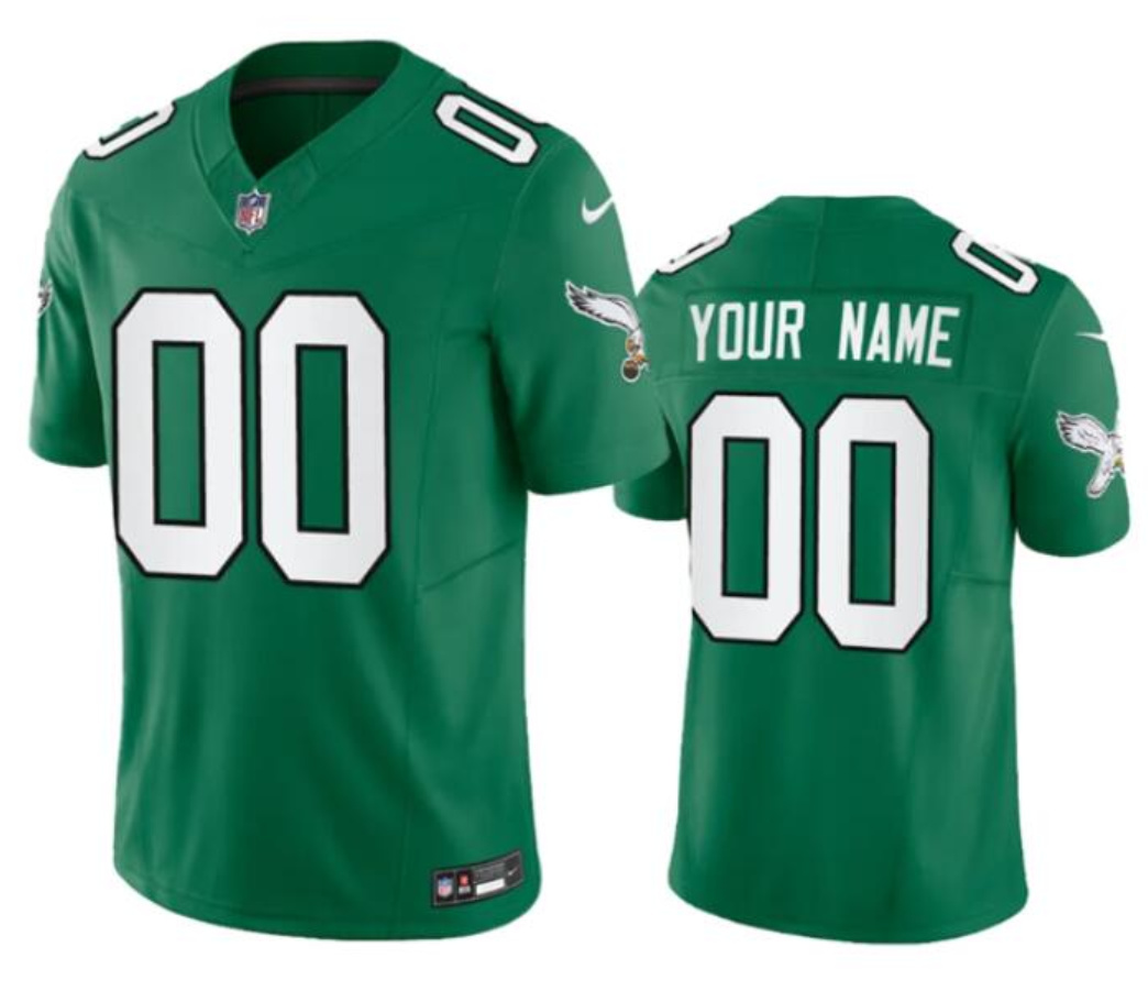 Men's Philadelphia Eagles Active Player Custom Green 2023 F.U.S.E Throwback Vapor Untouchable Limited Stitched Football Jersey Men's Philadelphia Eagles Active Player Custom Green 2023 F.U.S.E Throwback Vapor Untouchable Limited Stitched Football Jersey