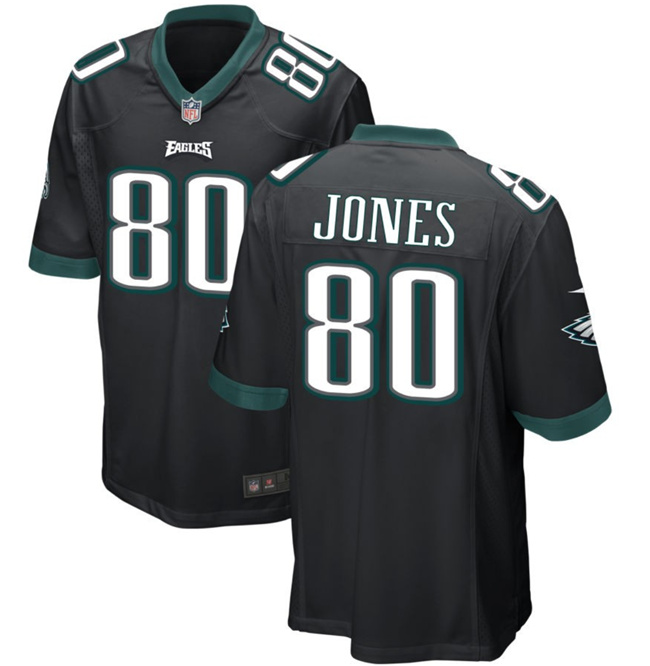 Men's Philadelphia Eagles #80 Julio Jones Black 2023 Stitched Game Jersey Men's Philadelphia Eagles #80 Julio Jones Black 2023 Stitched Game Jersey