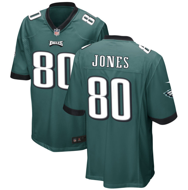 Men's Philadelphia Eagles #80 Julio Jones Green 2023 Stitched Game Jersey Men's Philadelphia Eagles #80 Julio Jones Green 2023 Stitched Game Jersey