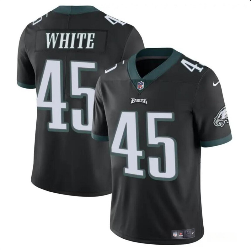 Men's Philadelphia Eagles #45 Devin White Black Vapor Untouchable Limited Stitched Football Jersey Men's Philadelphia Eagles #45 Devin White Black Vapor Untouchable Limited Stitched Football Jersey