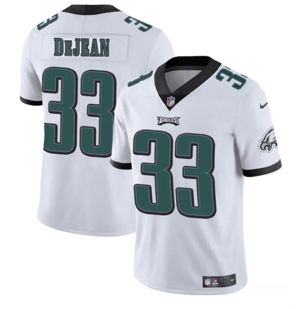 Men's Philadelphia Eagles #33 Cooper DeJean White 2024 Draft Vapor Untouchable Limited Stitched Football Jersey Men's Philadelphia Eagles #33 Cooper DeJean White 2024 Draft Vapor Untouchable Limited Stitched Football Jersey