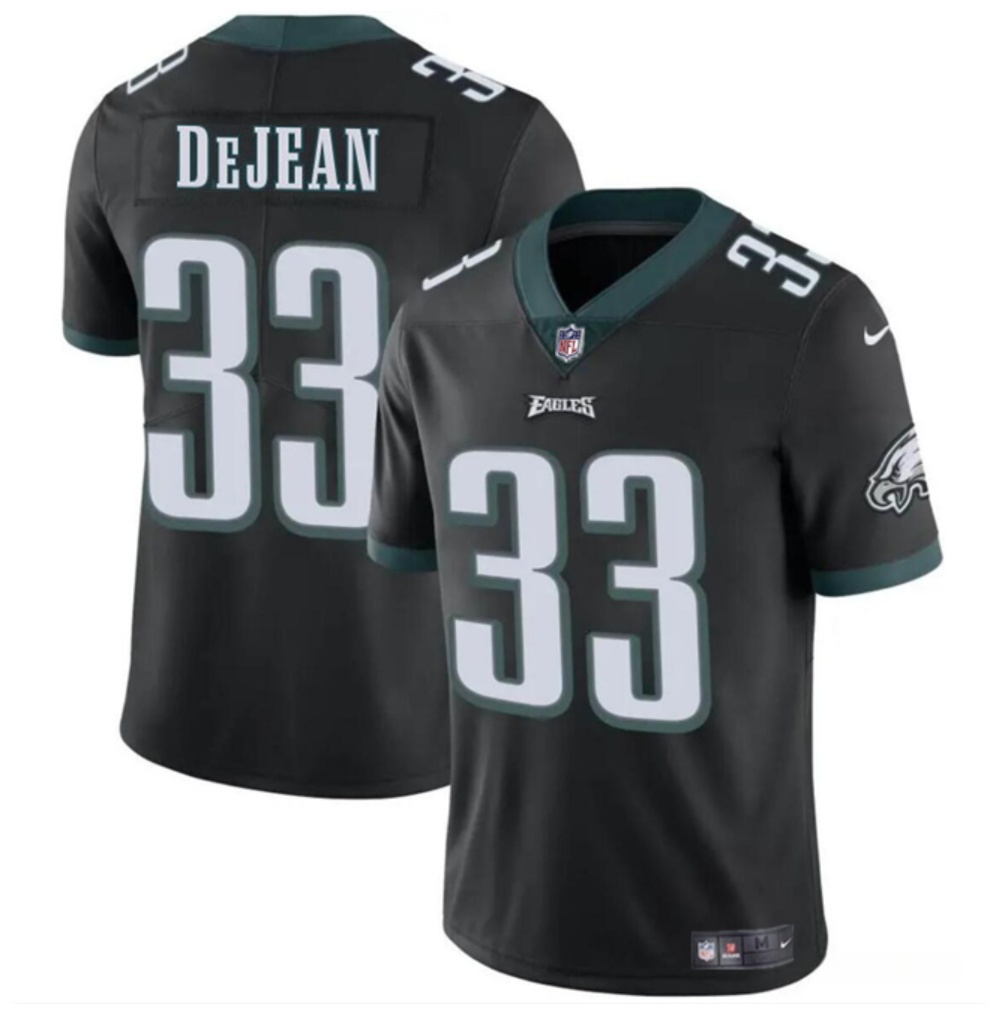 Men's Philadelphia Eagles #33 Cooper DeJean Black 2024 Draft Vapor Untouchable Limited Stitched Football Jersey Men's Philadelphia Eagles #33 Cooper DeJean Black 2024 Draft Vapor Untouchable Limited Stitched Football Jersey