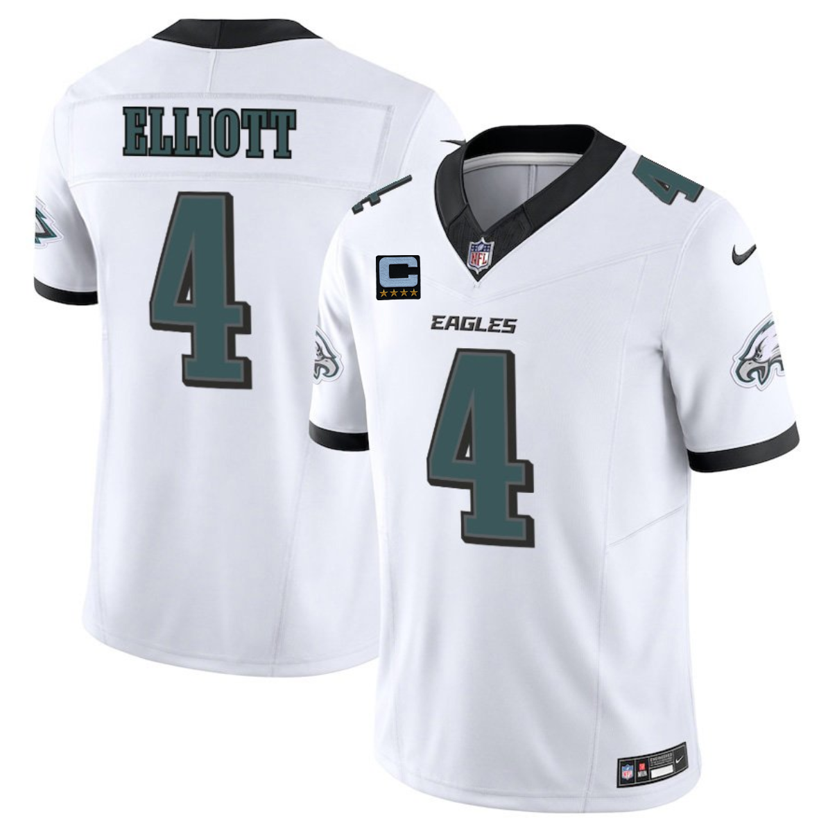 Men's Philadelphia Eagles #4 Jake Elliott White 2025 F.U.S.E. With 4-Star C Patch Vapor Untouchable Limited Stitched Football Jersey Men's Philadelphia Eagles #4 Jake Elliott White 2025 F.U.S.E. With 4-Star C Patch Vapor Untouchable Limited Stitched Football Jersey
