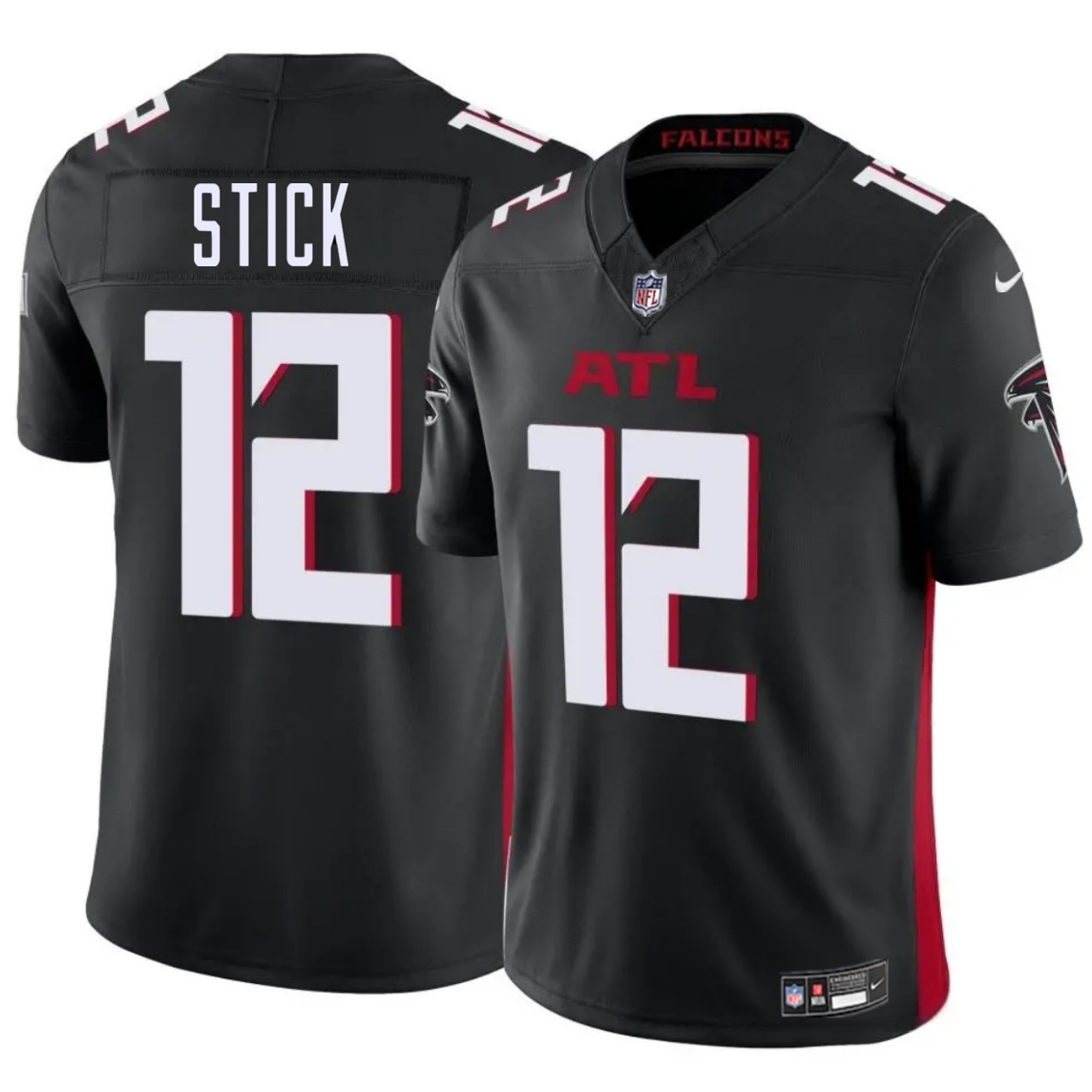 Men's Atlanta Falcons #12 Easton Stick Black 2025 F.U.S.E. Vapor Untouchable Limited Stitched Football Jersey Men's Atlanta Falcons #12 Easton Stick Black 2025 F.U.S.E. Vapor Untouchable Limited Stitched Football Jersey