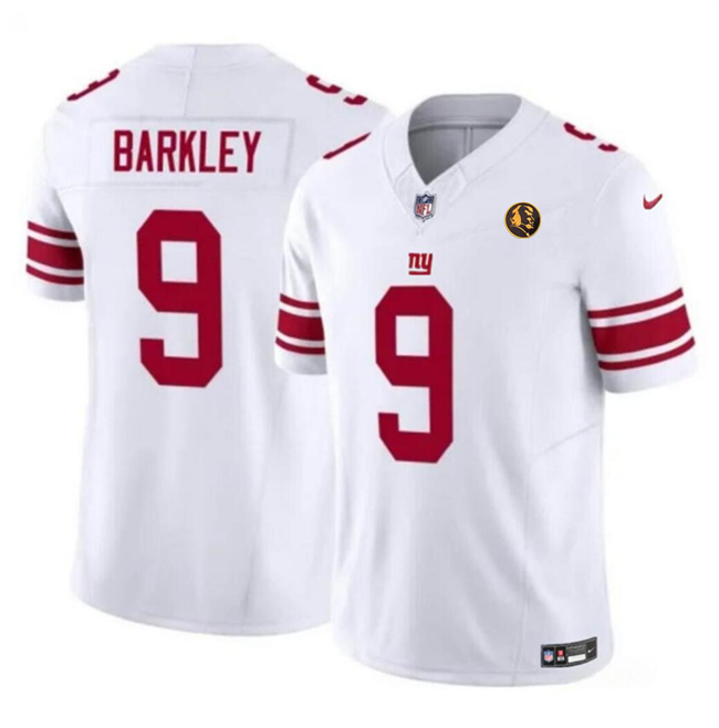 Men's New York Giants #9 Matt Barkley White 2023 F.U.S.E. With John Madden Patch Vapor Limited Stitched Football Jersey Men's New York Giants #9 Matt Barkley White 2023 F.U.S.E. With John Madden Patch Vapor Limited Stitched Football Jersey