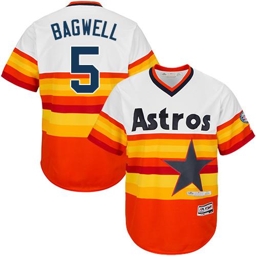Astros #5 Jeff Bagwell White/Orange Flexbase Authentic Collection Cooperstown Stitched MLB Jersey Astros #5 Jeff Bagwell White/Orange Flexbase Authentic Collection Cooperstown Stitched MLB Jersey
