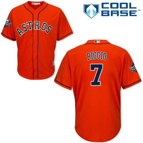 Astros #7 Craig Biggio Orange New Cool Base 2019 World Series Bound Stitched MLB Jersey Astros #7 Craig Biggio Orange New Cool Base 2019 World Series Bound Stitched MLB Jersey