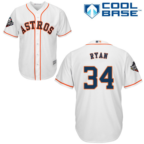 Astros #34 Nolan Ryan White New Cool Base 2019 World Series Bound Stitched MLB Jersey Astros #34 Nolan Ryan White New Cool Base 2019 World Series Bound Stitched MLB Jersey