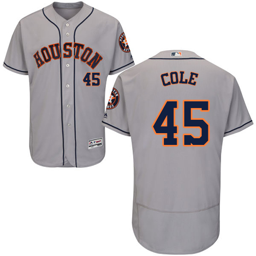 Astros #45 Gerrit Cole Grey Flexbase Authentic Collection Stitched MLB Jersey Astros #45 Gerrit Cole Grey Flexbase Authentic Collection Stitched MLB Jersey