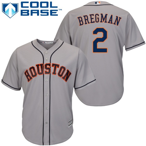 Astros #2 Alex Bregman Grey New Cool Base Stitched MLB Jersey Astros #2 Alex Bregman Grey New Cool Base Stitched MLB Jersey