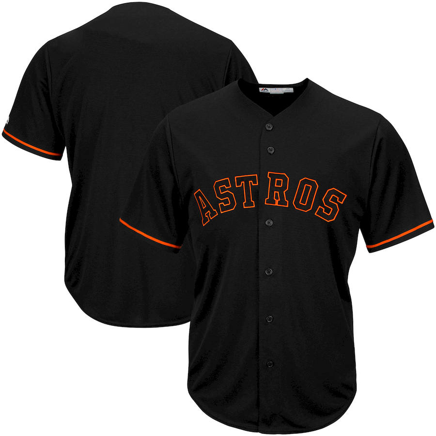 Houston Astros Majestic Big & Tall Pop Fashion V-Neck Jersey Black Houston Astros Majestic Big & Tall Pop Fashion V-Neck Jersey Black