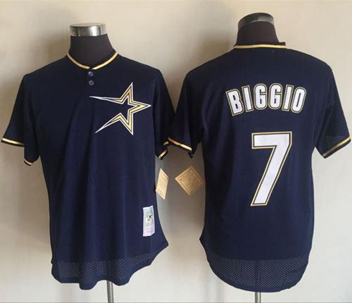 Mitchell And Ness 1997 Astros #7 Craig Biggio Navy Blue Throwback Stitched MLB Jersey Mitchell And Ness 1997 Astros #7 Craig Biggio Navy Blue Throwback Stitched MLB Jersey