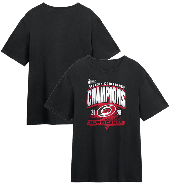 Men's Carolina Hurricanes Black 2026 Eastern Conference Champions T-Shirt Men's Carolina Hurricanes Black 2026 Eastern Conference Champions T-Shirt