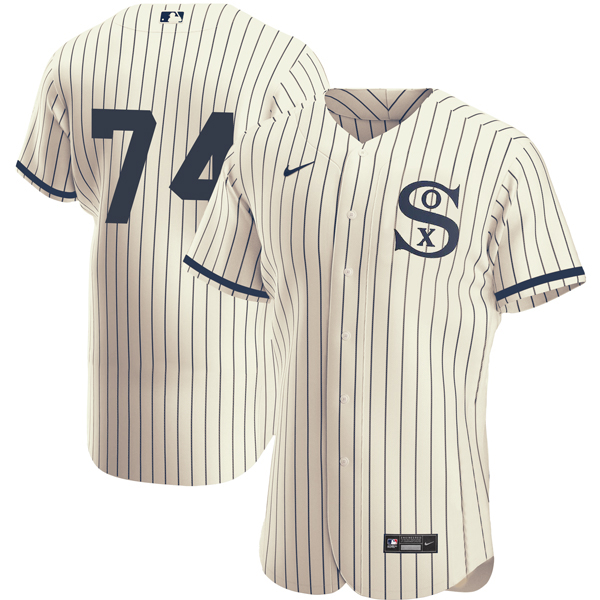 Men's Chicago White Sox #74 Eloy Jimenez 2021 Cream/Navy Field of Dreams Flex Base Men's Chicago White Sox #74 Eloy Jimenez 2021 Cream/Navy Field of Dreams Flex Base