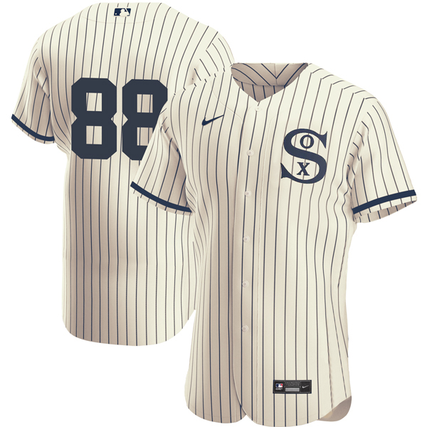 Men's Chicago White Sox #88 Luis Robert 2021 Cream/Navy Field of Dreams Flex Base