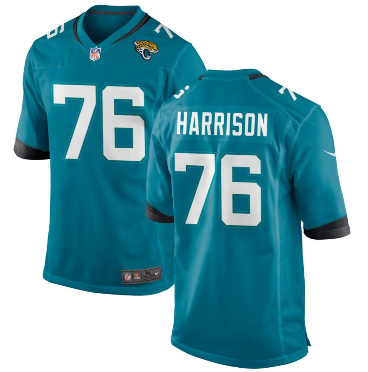 Men's Jacksonville Jaguars #76 Anton Harrison Teal 2023 Draft Stitched Game Jersey Men's Jacksonville Jaguars #76 Anton Harrison Teal 2023 Draft Stitched Game Jersey