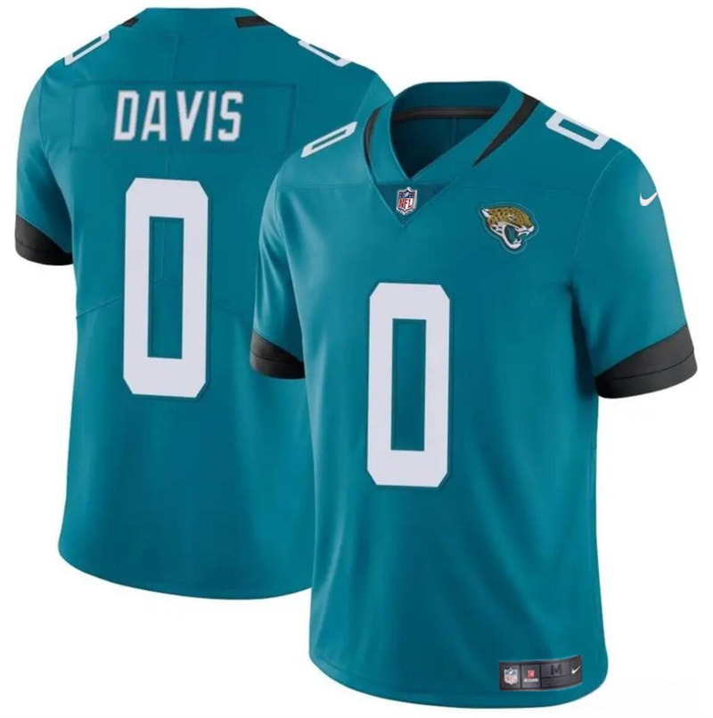 Men's Jacksonville Jaguars #0 Gabe Davis Teal Vapor Untouchable Limited Stitched Jersey Men's Jacksonville Jaguars #0 Gabe Davis Teal Vapor Untouchable Limited Stitched Jersey