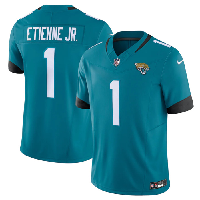 Men's Jacksonville Jaguars #1 Travis Etienne Jr. Teal 2023 F.U.S.E. Vapor Untouchable Limited Stitched Jersey Men's Jacksonville Jaguars #1 Travis Etienne Jr. Teal 2023 F.U.S.E. Vapor Untouchable Limited Stitched Jersey