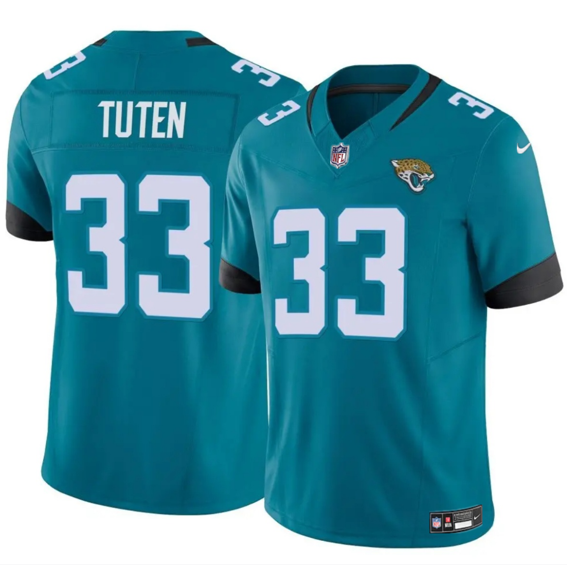 Men's Jacksonville Jaguars #33 Bhayshul Tuten Teal 2024 Vapor Untouchable Limited Stitched Jersey Men's Jacksonville Jaguars #33 Bhayshul Tuten Teal 2024 Vapor Untouchable Limited Stitched Jersey