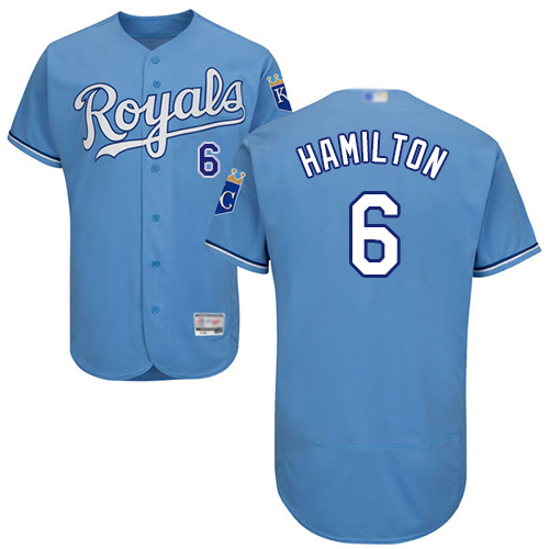 Royals #6 Billy Hamilton Light Blue Flexbase Authentic Collection Stitched MLB Jersey Royals #6 Billy Hamilton Light Blue Flexbase Authentic Collection Stitched MLB Jersey
