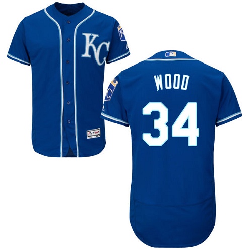 Royals #34 Travis Wood Royal Blue Flexbase Authentic Collection Stitched MLB Jersey Royals #34 Travis Wood Royal Blue Flexbase Authentic Collection Stitched MLB Jersey
