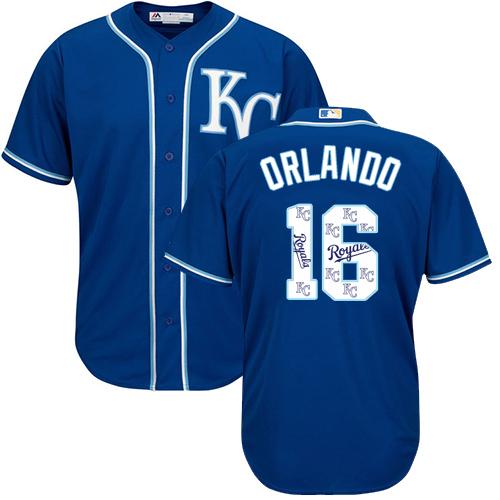 Royals #16 Paulo Orlando Royal Blue Team Logo Fashion Stitched MLB Jersey Royals #16 Paulo Orlando Royal Blue Team Logo Fashion Stitched MLB Jersey