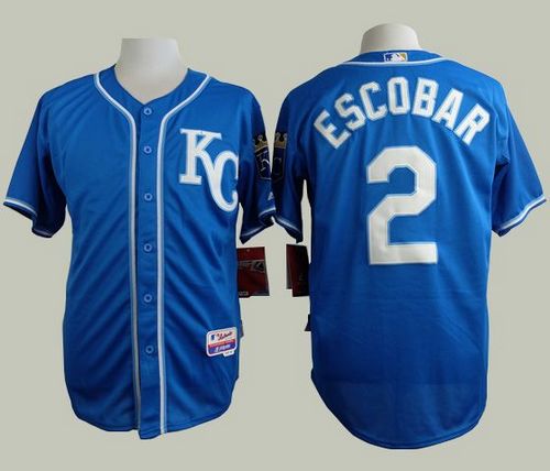 Royals #2 Alcides Escobar Blue Alternate 2 Cool Base Stitched MLB Jersey Royals #2 Alcides Escobar Blue Alternate 2 Cool Base Stitched MLB Jersey