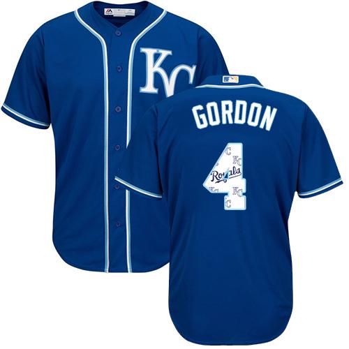 Royals #4 Alex Gordon Royal Blue Team Logo Fashion Stitched MLB Jersey Royals #4 Alex Gordon Royal Blue Team Logo Fashion Stitched MLB Jersey