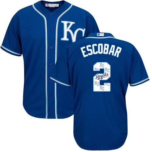 Royals #2 Alcides Escobar Royal Blue Team Logo Fashion Stitched MLB Jersey Royals #2 Alcides Escobar Royal Blue Team Logo Fashion Stitched MLB Jersey