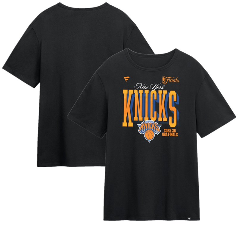 Men's New York Knicks Black 2026 Finals T-Shirt Men's New York Knicks Black 2026 Finals T-Shirt