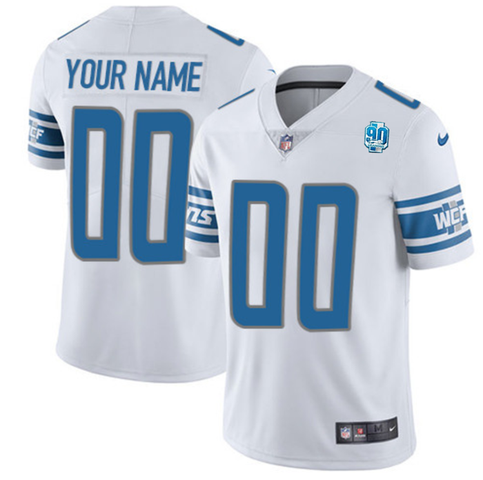 Men's Detroit Lions Active Player Custom White 2023 F.U.S.E. 90th Anniversary Vapor Untouchable Limited Stitched Jersey Men's Detroit Lions Active Player Custom White 2023 F.U.S.E. 90th Anniversary Vapor Untouchable Limited Stitched Jersey