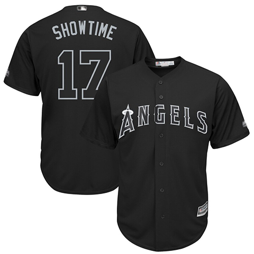 Angels of Anaheim #17 Shohei Ohtani Black "Showtime" Players Weekend Cool Base Stitched MLB Jersey Angels of Anaheim #17 Shohei Ohtani Black "Showtime" Players Weekend Cool Base Stitched MLB Jersey