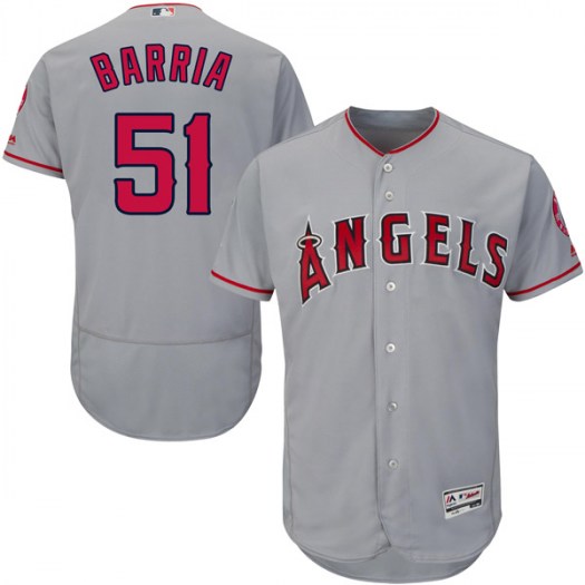 Angels of Anaheim #51 Jaime Barria Grey Flexbase Authentic Collection Stitched MLB Jersey Angels of Anaheim #51 Jaime Barria Grey Flexbase Authentic Collection Stitched MLB Jersey