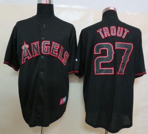 Angels of Anaheim #27 Mike Trout Black Fashion Stitched MLB Jersey Angels of Anaheim #27 Mike Trout Black Fashion Stitched MLB Jersey