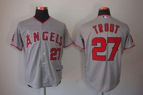 Angels of Anaheim #27 Mike Trout Grey Cool Base Stitched MLB Jersey Angels of Anaheim #27 Mike Trout Grey Cool Base Stitched MLB Jersey