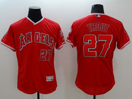 Angels of Anaheim #27 Mike Trout Red Flexbase Authentic Collection Stitched MLB Jersey Angels of Anaheim #27 Mike Trout Red Flexbase Authentic Collection Stitched MLB Jersey