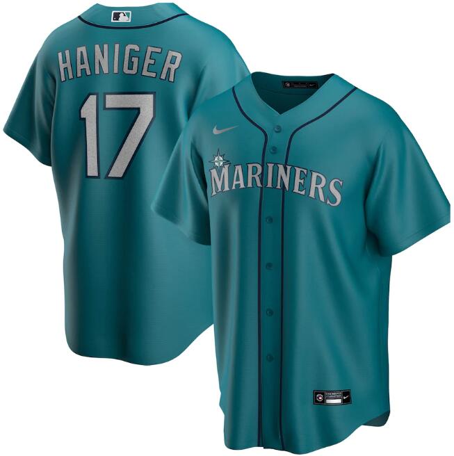 Men's Seattle Mariners #17 Mitch Haniger Aqua MLB Cool Base Stitched jersey Men's Seattle Mariners #17 Mitch Haniger Aqua MLB Cool Base Stitched jersey