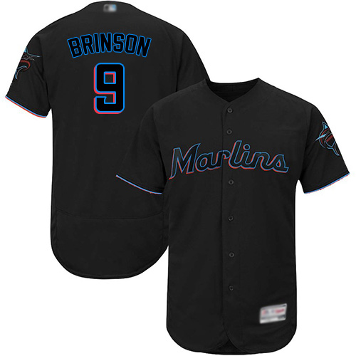 marlins #9 Lewis Brinson Black Flexbase Authentic Collection Stitched MLB Jersey marlins #9 Lewis Brinson Black Flexbase Authentic Collection Stitched MLB Jersey