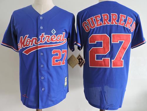 Mitchell And Ness 2004 Expos #27 Vladimir Guerrero Blue Throwback Stitched MLB Jersey Mitchell And Ness 2004 Expos #27 Vladimir Guerrero Blue Throwback Stitched MLB Jersey