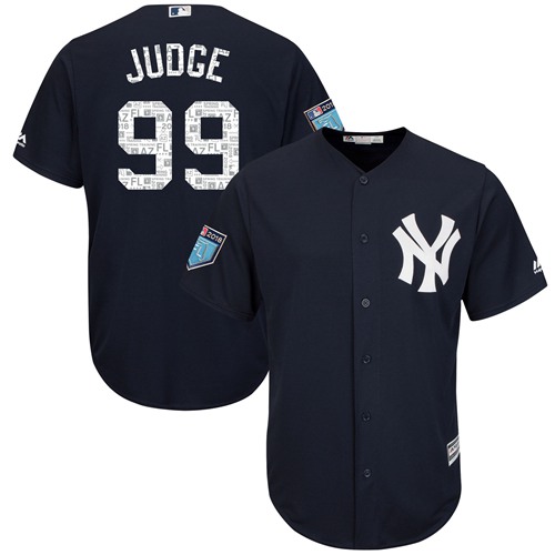 Yankees #99 Aaron Judge Navy Blue 2018 Spring Training Cool Base Stitched MLB Jersey Yankees #99 Aaron Judge Navy Blue 2018 Spring Training Cool Base Stitched MLB Jersey