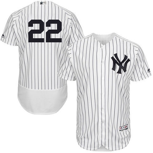 Yankees #22 Jacoby Ellsbury White Strip Flexbase Authentic Collection Stitched MLB Jersey Yankees #22 Jacoby Ellsbury White Strip Flexbase Authentic Collection Stitched MLB Jersey