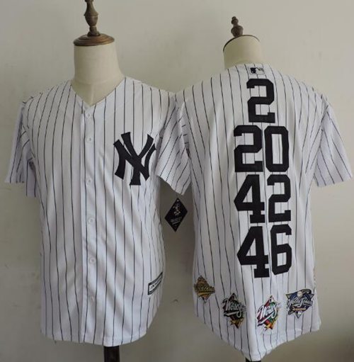 Yankees #2 #20 #42 #46 White Anniversary Throwback Stitched MLB Jersey Yankees #2 #20 #42 #46 White Anniversary Throwback Stitched MLB Jersey