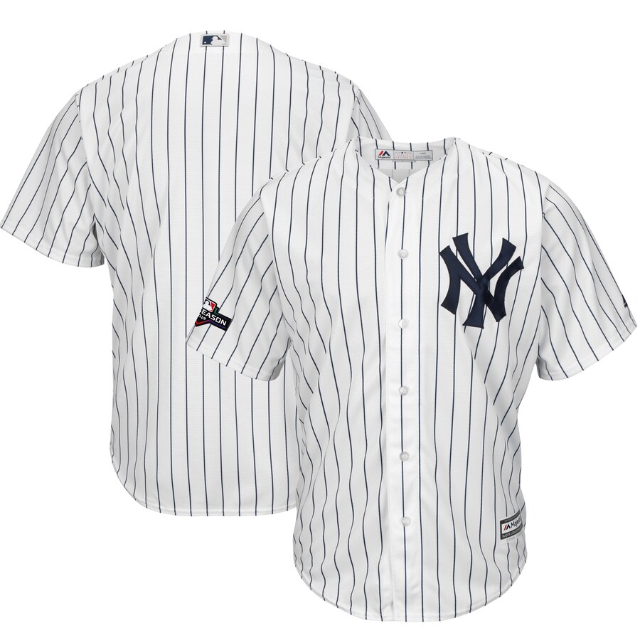 New York Yankees Majestic 2019 Postseason Official Cool Base Player Jersey White Navy New York Yankees Majestic 2019 Postseason Official Cool Base Player Jersey White Navy