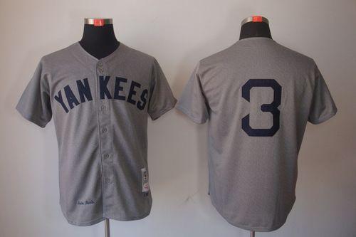 Mitchell And Ness 1929 Yankees #3 Babe Ruth Grey Throwback Stitched MLB Jersey Mitchell And Ness 1929 Yankees #3 Babe Ruth Grey Throwback Stitched MLB Jersey