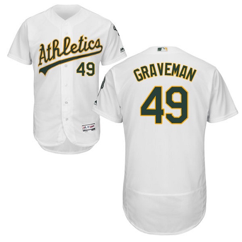 Athletics #49 Kendall Graveman White Flexbase Authentic Collection Stitched MLB Jersey Athletics #49 Kendall Graveman White Flexbase Authentic Collection Stitched MLB Jersey