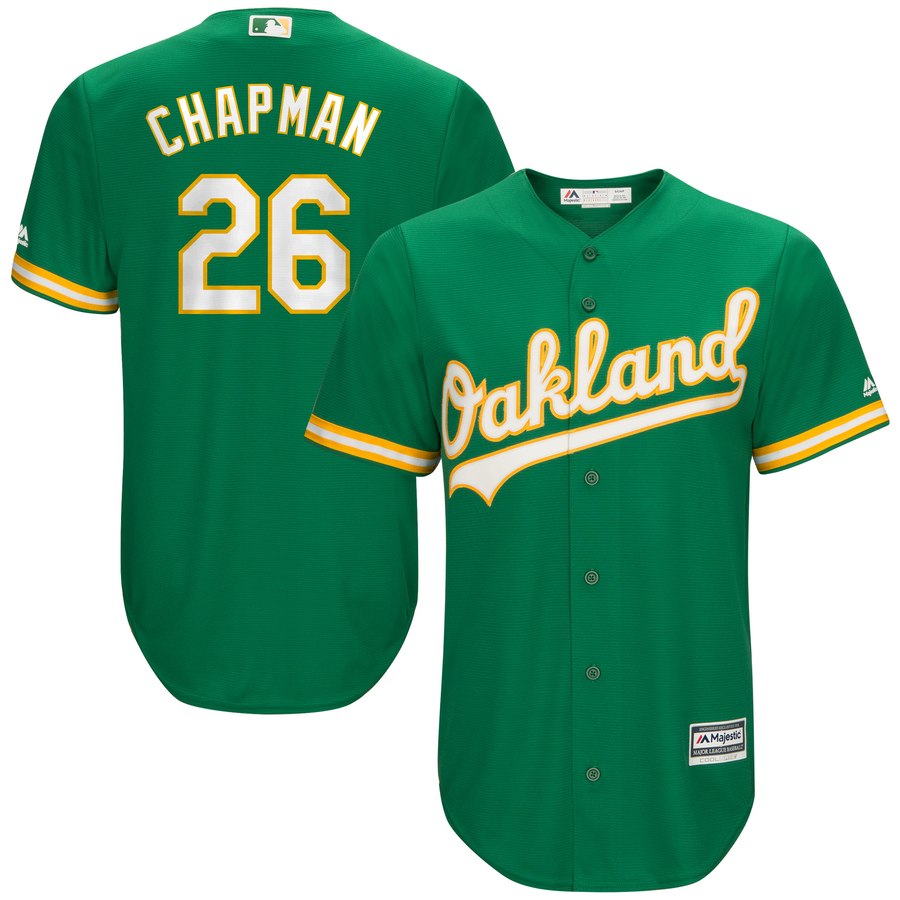 Men's Oakland Athletics #26 Matt Chapman Majestic Kelly Green Alternate Official Cool Base Player Jersey Men's Oakland Athletics #26 Matt Chapman Majestic Kelly Green Alternate Official Cool Base Player Jersey