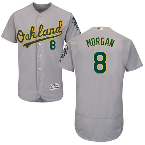Athletics #8 Joe Morgan Grey Flexbase Authentic Collection Stitched MLB Jersey Athletics #8 Joe Morgan Grey Flexbase Authentic Collection Stitched MLB Jersey
